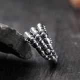 S925 Sterling Silver Eagle Claw Ring Thai Silver Retro Antique Punk Style Men's Ring Fine Jewelry