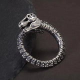 925 Sterling Silver Punk Dragon Bone Spine Ring for Men and Women Retro Gothic Hip-hop Opening Type Biker Jewelry Cosplay