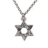 Real 925 Sterling Silver Star of David Men's Pendant Six Pointed Religious Amulet Symbol Necklace Fine Jewelry