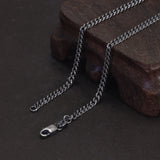 S925 Sterling Silver 2.5mm Whip Rope Men's Necklace Punk Rock Cool Fashion Long Necklace Jewelry