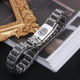 Real 925 Sterling Silver Tumbler Bracelet Men Six-Character Vintage Punk Hand-woven Rotatable Prayer Wheel Mantra Link Chain