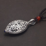 999 Pure Silver Six-Syllable Mantra Rotatable Prayer Wheel Pendant Necklace Om Mani Padme Hum Tibetan Buddhist Jewelry