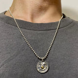 Genuine 925 Sterling Silver Vintage Clown Coins Men's and Women's Pendants Necklace Sweater Chain Jewelry