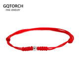 Handwoven Black and Red Bracelet Ankles with 4mm Silver Beads, Adjustable for Charm, Friendship, and Lucky Jewelry - GQTORCH Jewelry