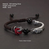 Real S925 Sterling Silver Dragon Bracelet for Men and Women Handmade Rope Woven Safety Bracelet Jewelry Gifts