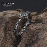 S925 Silver Gothic Antique Live Mouth Articulated Snake Open Ring for Women Men Vintage Thai Silver Color Punk Fashion Jewelry