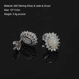 Clearance Sale 925 Sterling Silver Gemstone Earrings for Women Elegant Fashion Rose Gold Plated Topaz Jade Agate Zircon Earrings