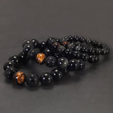 10/12/16/18mm Natural Rainbow Obsidian Beaded Bracelet for Men Pixiu Charms Tiger Eye Stone Feng Shui Lucky Jewelry