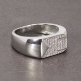 Sterling Silver Rings With Stones Simulated Diamond Anniversary Male Engagement Rings High Quality