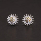 925 Sterling Silver Daisy Stud Earrings Ring Necklace Bracelet Jewelry Set for Women Fashion Trendy Cute Jewelry