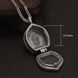 Real S925 Silver Tibet Gawu Box Necklace Antique Openable Locket Photo Pendant for Women Men Party Jewelry Gift