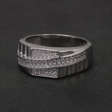 100% Sterling Silver Men Wedding Band Micro Inlaid Zircon Engagement Ring Fashion Eternity Promise Ring Luxury Designer Jewelry