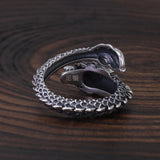 Punk Vintage 999 Pure Silver Dragon Open Finger Ring for Men Adjustable Gothic Fashion Cool Biker Street Party Jewelry