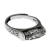 Genuine 925 Sterling Silver Turning Mantra Ring For Men And Women Six Words' Buddhist Jewelry Opening Type Retro Antique - GQTORCH Jewelry