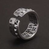 925 Sterling Silver Retro Roman Numerals Ring for Men Women Adjustable Fashion Vintage Wedding Band Punk Rock Jewelry