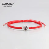 9mm Red Ghost Crystal Healing Stone Red Rope Bangle Lucky Bracelets for Women Men Cord String Line Handmade Friendship Jewelry