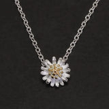 925 Sterling Silver Daisy Stud Earrings Ring Necklace Bracelet Jewelry Set for Women Fashion Trendy Cute Jewelry