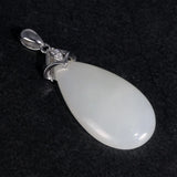 Natural Gemstone Jade Lucky Pendant Real Pure 925 Sterling Silver For Women Antique Retro Women Accessories 107