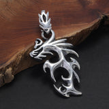 S925 Sterling Silver Vintage Punk Flame Dragon Pendant Necklace for Men Gothic Cool Style European and American Party Jewelry