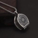 Real S925 Silver Tibet Gawu Box Necklace Antique Openable Locket Photo Pendant for Women Men Party Jewelry Gift