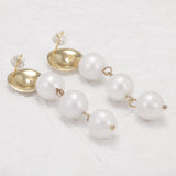 925 Sterling Silver Natural Freshwater Pearl Drop Earrings for Women Gold Plated Long Tassel Earrings Elegant Party Jewelry Gift