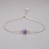 Handmade Birthstone Bracelet Girl Women 12 Months Natural Stone Braided Rope Friendship Bracelet Adjustable Minimalist Jewelry