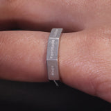 S925 Sterling Silver Faith Virtue Christian Ring for Women Men Seven Virtues Engraved Band Adjustable Geometric Antiqued Jewelry