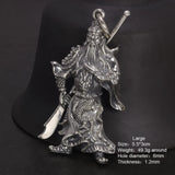 925 Sterling Silver Solid 3D Guan Yu Pendant Antique Retro Type God of Wealth Lucky Evil Religious Pendant Gift Jewelry