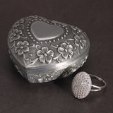 Vintage Alloy Jewelry Box Casket and Heart Shaped 9*7*4.5cm 6*6*3cm For Rings Pendants Necklace Gift Boxes