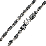 Vintage Sweater Chain Real 925 Sterling Silver Tibetan Mantra Necklace For Men Om Mani Padme Hum Carving Buddha Jewelry