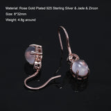 Clearance Sale 925 Sterling Silver Gemstone Earrings for Women Elegant Fashion Rose Gold Plated Topaz Jade Agate Zircon Earrings