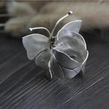 Handmade Real Solid 999 Sterling Silver Large Butterfly Rings For Women Animal Rings Elegant Fine Jewelry Adjustable - GQTORCH Jewelry