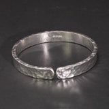 Real 999 Sterling Silver Hammered Bangles for Men and Women Polishing Elegant Simple Opening Cuff Fine Jewelry - GQTORCH Jewelry