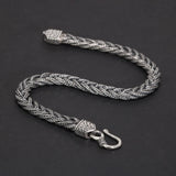 925 Sterling Silver Bracelet 5mm Fox Tail Hand Woven Pattern Women's and Men's Vintage Chain Party Jewelry Gift