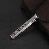 Vintage 925 Sterling Silver Nordic Viking Rune Month Necklace for Men Women 60cm Adjustable Rope String - GQTORCH Jewelry