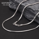 60/65cm Genuine 925 Sterling Silver Square Snake Bone Chain Necklace for Men Women Vintage Trendy Hiphop Jewelry Wholesale
