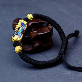999 Sterling Silver Pixiu Gold Color Temperature Color Changed Lucky Red Rope Bracelets Tibetan Buddhist Knots String For Men - GQTORCH Jewelry