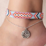 Bohemian Beach Yoga Anklet Set Handmade Woven National Style Anklet for Women Charm Anklet - GQTORCH Jewelry