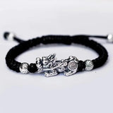 999 Stelring Silver 3D Brave Troops Bracelets For Men Pure Hand Woven Braided Lucky Red Rope Bracelets Multi Color Chinese Knots - GQTORCH Jewelry