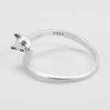 Cute Cat Matte Open Adjustable Silver Ring for Women 925 Sterling Silver Ring Designer Creative Jewelry