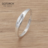 Custom Engraved Real 925 Sterling Silver Signet Ring for Women Men Pinky Thumb Ring for Girl Simple Elegant Personalized Jewelry