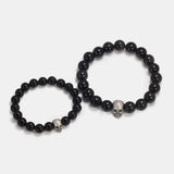 Vintage 925 Sterling Silver Skull Beaded Bracelet Natural Tiger Eye Agate Stone Beads Men Women Couple Fine Jewelry