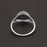 925 Sterling Silver Geometric Black Mirror Ring for Women Enameling Simple Fashion Jewelry Gift for Her