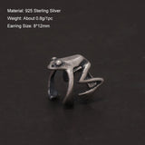 1pc S925 Sterling Silver Climbing Frog Clip Earring Women Men Retro Punk Ear Cuff Funny Animal Cartilage Earring Party Jewelry