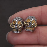 925 Sterling Silver Skull Stud Earrings for Men Women Punk Rock Retro Hip-hop Street Party Not Allergic Jewelry Accessories