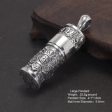 Sterling Silver 999 Vajra Pestle Amulet Charm Om Mani Padme Hum Pendant Necklace Openable Gawu Box Buddhist Jewelry