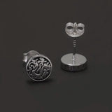 7mm 925 Sterling Silver Retro Viking Dragon Stud Earrings Men Women Round Shaped Vintage Punk Biker Jewelry Gift Hypoallergenic
