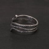 100% 925 Sterling Silver Retro Snake Ring for Women Micro Inlaid Zircon Fashion Animal Rings Punk Party Jewelry Accessories
