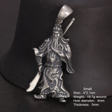 925 Sterling Silver Solid 3D Guan Yu Pendant Antique Retro Type God of Wealth Lucky Evil Religious Pendant Gift Jewelry