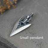 S990 Pure Silver Pendant For Men Antient Viking Spearhead Weapon Shape Handcrafted Jewelry